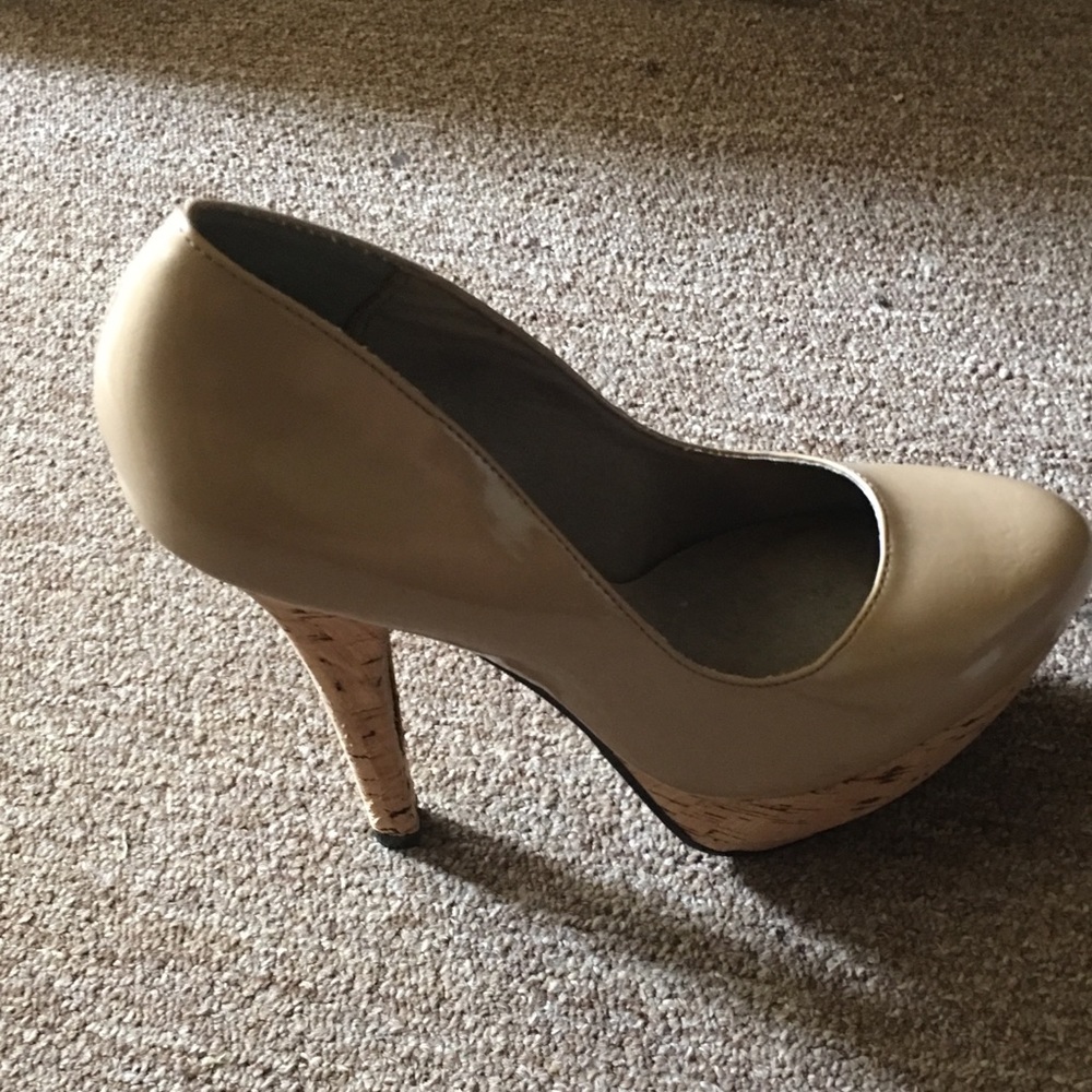 Nude platform heels